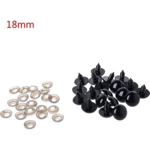 20PCS Black Plastic Safety Eyes For Teddy Bear Dolls Toy Animal Felting 6-20mm #H055