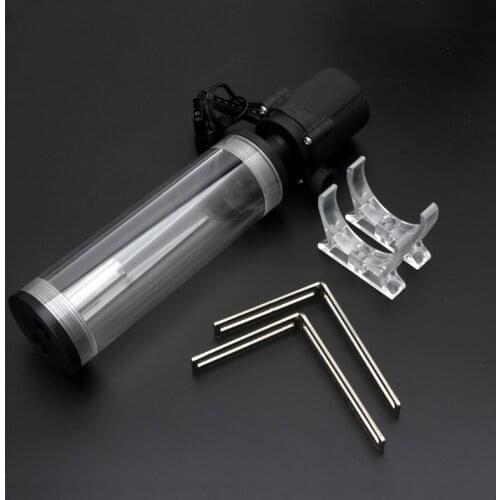 G1/4" Thread XHC8+160mm Cylinder Computer Water Tank 12V 19W PC Water Cooling SC600 Pump Radiator Waterblock Holder Kit For 32CA