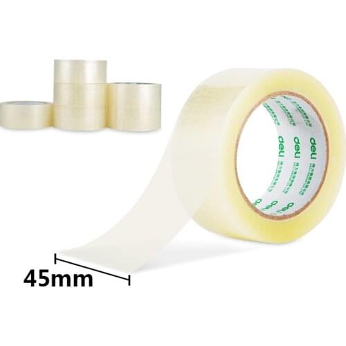 Deli High Quality Transparent Sealing Tape Packing Tapes 45mmx100y 91.4m/roll 6 Rolls Office Supplies