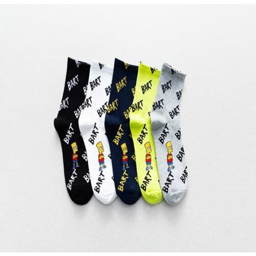 Cute Animal Cartoon Pattern Novelty Happy Women And Mens Medium Tube Cotton Street Wear Harajuku Socks