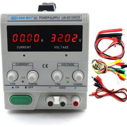 Display 4 Digits 3010KDS 0-30V/0-10A 220v 0.01V/0.01A LED Digital Adjustable Switch DC Power Supply mA Multi-function protection