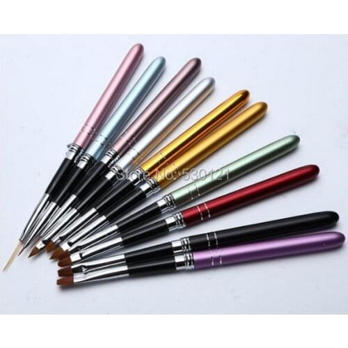 Free Shipping High Quality 10pcs/Set Colorful Nail Brush Nail Art Tools to Draw Nail Pattern on Nail