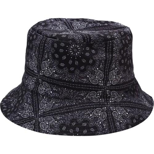 Unisex Summer Fisherman Hat Men and Women Printing Sun Hat Outing Casual Two-sided p anama Bucket Caps Travelling Sunscreen Caps