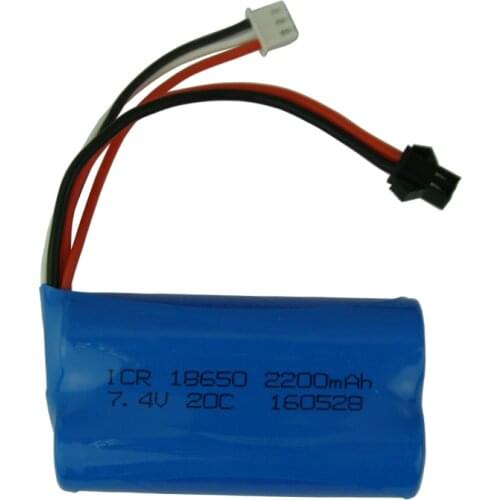 7.4V 2200mAH Li-po Lipo Batery 2S 20C 18650 Toy Battery remote control helicopter JST/SM/SM-4P/T plug