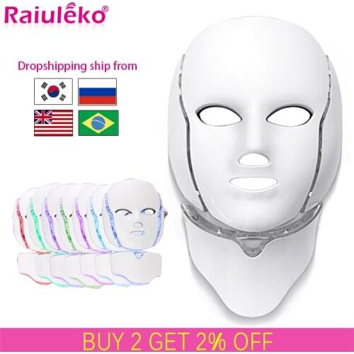 7 Colors Led Facial Mask Led Photon Therapy Face Mask Machine Light Therapy Skin Care Acne Removal Mask Neck Beauty Led Mask