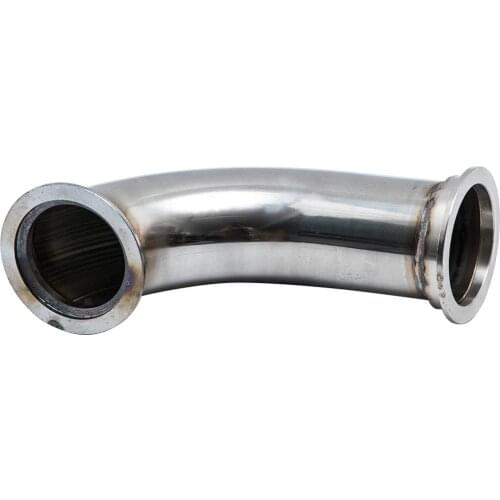 Universal 90 Degree 2.5"ID V-band Flange Stainless Steel Elbow Adapter Downpipe