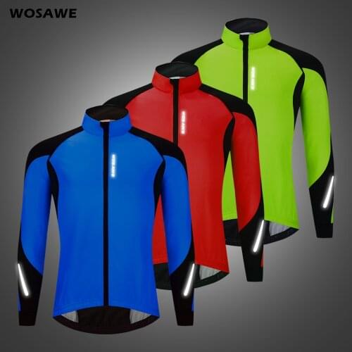 Mens Winter Cycling Jacket Reflective Thermal Fleece Windproof MTB Coat Bike Jacket Water Repellent Breathable Long Jersey
