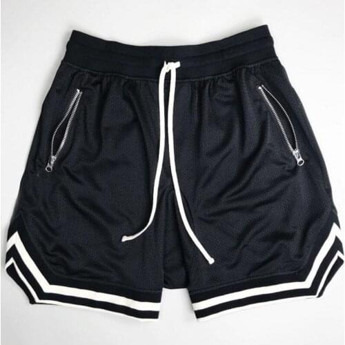 For mens cross border fitness shorts mesh solid color quick dry breathable leisure sports basketball hip-hop a hair