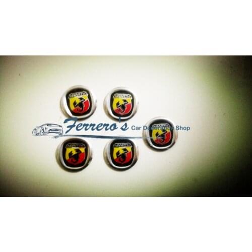 5pcs/lot 14mm High quality Abarth logo car key stickers for FIAT Abarth 500 600 1000 1600 2000 695 car-styling