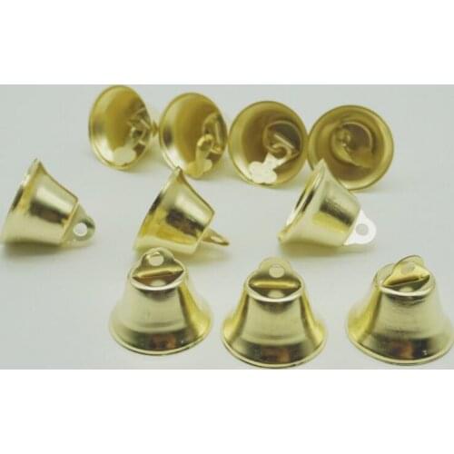 100pcs/lot DIY Accessories Wholesale 10-30MM Golden Creative Open Horn Bell Christmas Decoration Bell Home Window Bell