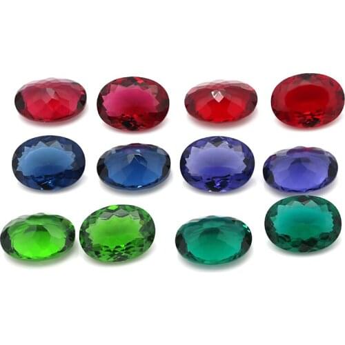 Oval Glass Gems 12x16mm Crystal Glass Stones Loose Jewelry Beads for earring making DIY Creative Design