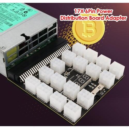 Mining 1200W Server PSU Power Supply Breakout Board Adapter with 17 Ports ATX 6 Pin for DPS-800GB 1200FB 1200QB A for ETH BTC