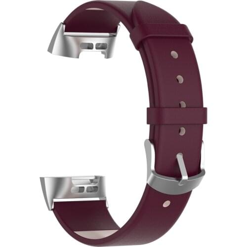 Leather Watch Band Strap for Fitbit Charge 3 Genuine Leather Replacement Wristband for Fitbit Charge 3 Smart Watch Band