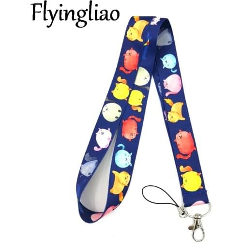 Cartoon Colorful Cats Lanyards Cool Neck Strap webbings ribbons Phone Keys ID Card Holder Lanyard For Keys DIY Hang Ropes Gifts