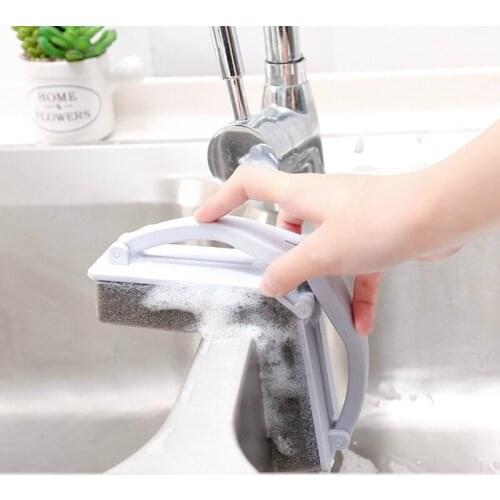 Reusable Sink Window Cleaning Brush Sponge Brush For Floor Tile Toilet Bathroom Washing Sponge Brushes Kitchen Cleaning Tools