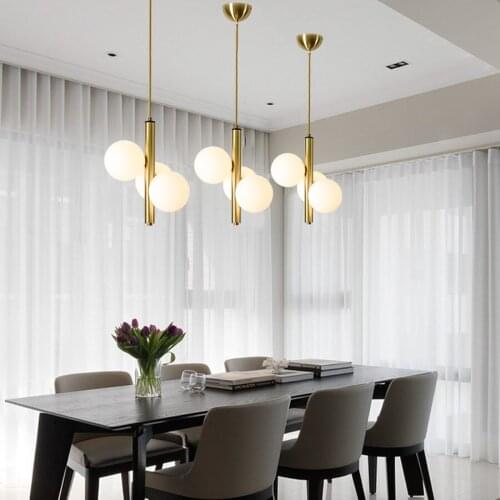 Nordic Modern Pendant Lamp Home Decoration Living Room Glass Globe Ball Table Dining Room Furniture Lighting Suspension Design