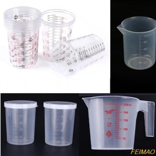 1pc 2pcs 10pcs Plastic Paint Mixing Cups Measure Cups Mixing Calibrated Cup For Accurate Mixing Of Paint And Liquids 100ml-600ml