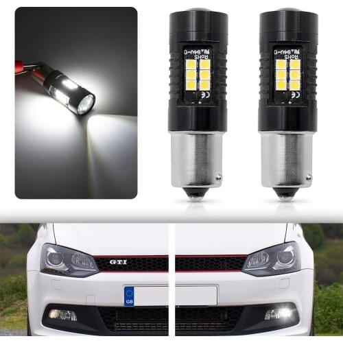 2Pc White Canbus No Error P21W 1156 BA15S LED Light Bulb For 09-14 VW Polo Mk5 Gti Hatch 6R LED DRL Daytime Running Light