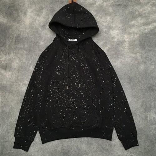 New Fad High Men Full star constellation Hoodies Hoody hooded Sweatshirts velvet Cotton Drake Thicken Fleece Kenye #N189