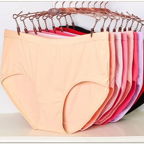 10Pcs/lot ropa interior femenina Comfortable sweat absorption Cotton Underwears Women Panties Plus Size 7XL lingerie brief