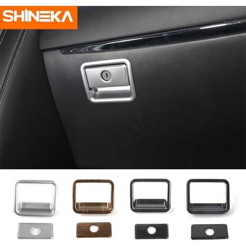 SHINEKA Interior Inner Co-Pilot Storage Box Handle Decorative Cover Armrest Storage Box Cover for Nissan Patrol Y62 2017