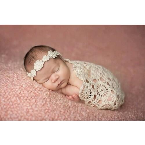 Crochet Baby Blankets Newborn Photography Props,Rosette Wrap Baby Pattern Knitted Blankets