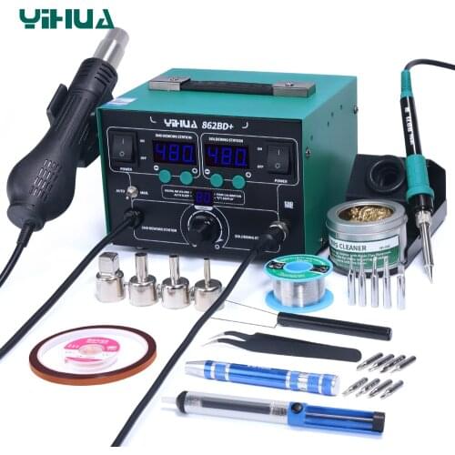 High Power YIHUA 862BD+ Hot Air Gun Soldering Station With Imported Heater Used For Phone Repair And Solder