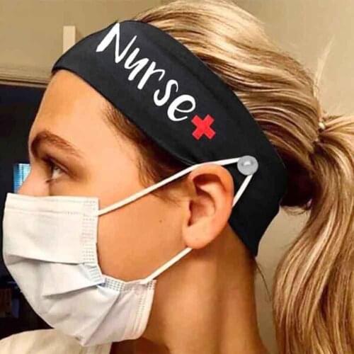 New Color mask hair band with button Multifunction Fashion hair accessories Prevent tight ears Women elastic headband