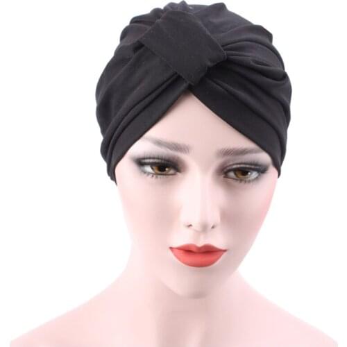 Women Stretchy Cotton Turban Chemo Twist Hijab Head Scarves Ladies Bonnet Cap Islamic Clothing Accessories New
