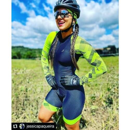 2021 Womens Triathlon long Sleeve Cycling Jersey Sets Skinsuit Maillot Ropa Ciclismo Bicycle Jersey Bike Clothes Go Jumpsuit