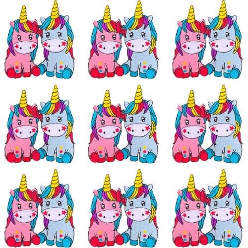 Pulaqi 10PCS Cartoon Animal Patch Unicorn Wholesale Patches Iron On Patches For Clothing Stripe Wholesale Dropship Custom Patch