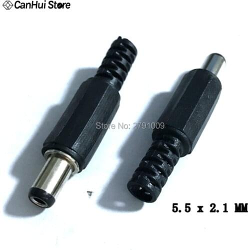 10Pcs DC Plug Male Electrical Socket Outlet DC-022 DC-005 DC-022B DC Outlet 5.5X2.1MM 5.5*2.1 DC Plug 5.5mm-2.1mm Hot