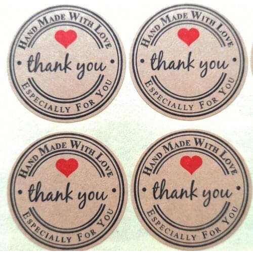 3600 stickers/lot 38mm round LOVE THANK YOU Self-adhesive craft paper sealing label sticker, Item No.TK20