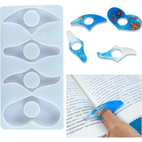 4 Grid Reading Aid Epoxy Mold For Handmade DIY Bookmark Reading Ring Crafts Silicone Resin Mould Reading Aid Tools