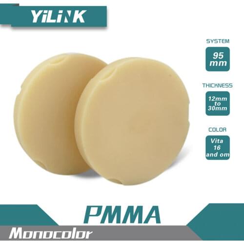 5pieces color 95×22mm dental laboratory PMMA blocks for zirkonzahn dental laboratory CAD CAM system dentist material