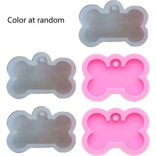 5Pcs Silicone Bone Shape Pendant Resin Mold DIY Dog Tag Keychain Resin Mold