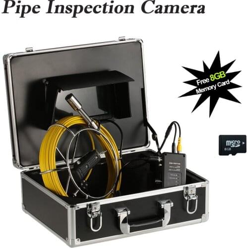 7'' Monitor Drill Pipeline Inspection Equipment 23mm 1000TVL 20M Sewer Pipe Duct Endoscope Camera With DVR IP68 Waterpr