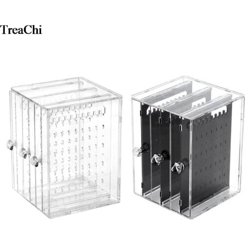 3 Drawer Acrylic Makeup Jewelry Organizer Holder Earrings Stud Holder Portable Earring Case Cabinet Earrings Stand Shelf