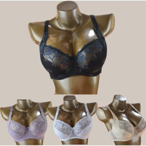 Floral Lace Embroidery 3/4 Coverage Underwire Bra for Women Sexy Underwear Thin Baceless Brassiere Female Inner Tops Push Up Bra