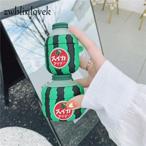 Brand Fruit Juice Watermelon Soda Case For Airpods 1 2 Pro Charging Box Soft Silicone Wireless Bluetooth Headset Protect Cover