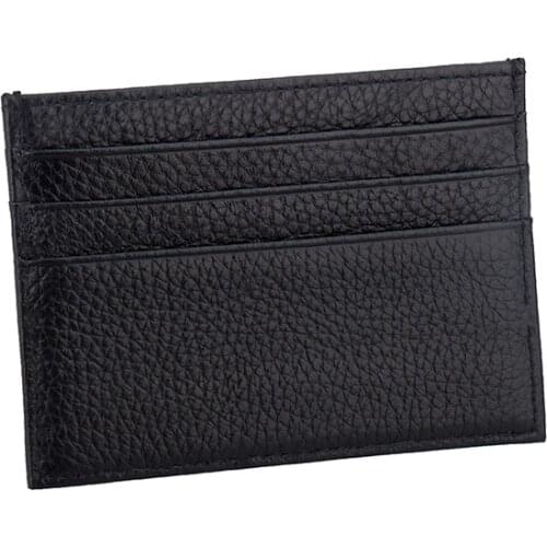 100% Cow Genuine Leather ID Card Holder Litchy Grain Candy Color Travel Card Cover Multi Slot Slim Card Case