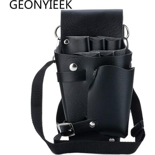 Hair Scissor Bag Clips Comb Case Hairdressing Barber Hair Scissor Holster Pouch Holder tool Salon Waist pack Belt PU Leather Bag