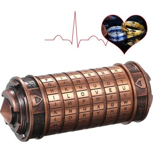 Da Vinci Code Lock Cryptex Locks Educational Code Toys Escape Chamber Props Marry Lover Wedding Gift Valentines Day Gifts