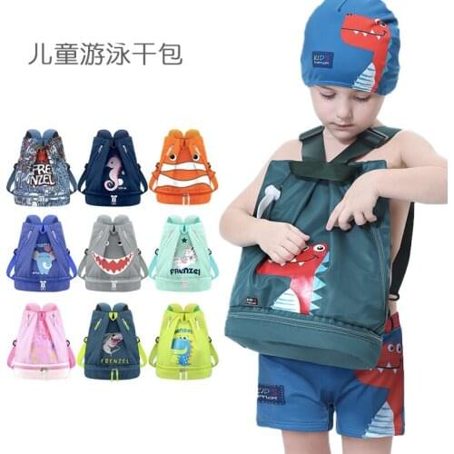 Childrens wet and dry swimming bag beach bag swimsuit storage bag water repellent backpack