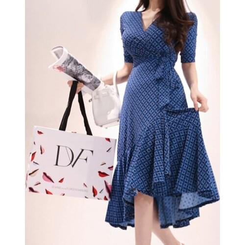 Elegant Summer Women Dress Sweet Plaid Ruffles Slim Fit Lace-up A-line Vestidos Beach Mid-calf Vestidos Verano 2020 Sundress