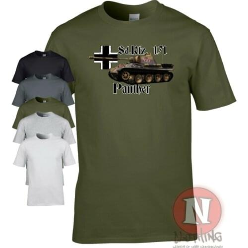 WWII German Military Armour Panzer 5 Panther Tank T-Shirt. Summer Cotton O-Neck Short Sleeve Mens T Shirt New S-3XL