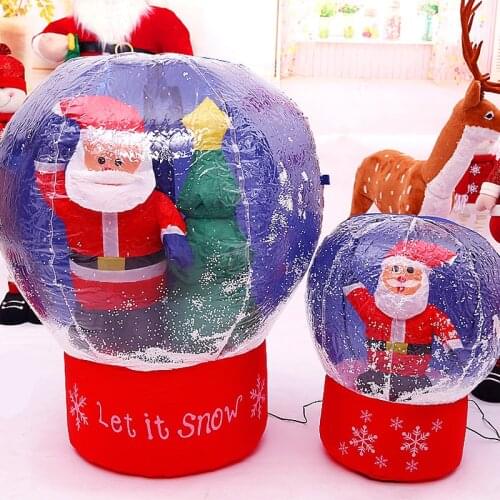 60cm/100cm Giant Santa Claus Christmas Tree Snow Globe Inflatable LED Toys Yard Outdoor Blow Up Decoration Christmas Party Prop