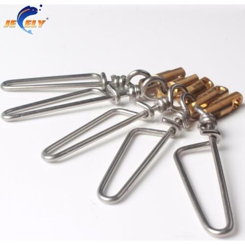 Jeely 10pcs 75mm/90mm S.S+copper heavy duty swivel with coastlock snap connector for longline saltwater fishing