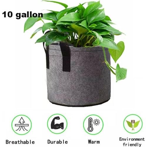 Planting Bag Grey Potato Fabric Vegetable Growing Pot Garden Tools 10 Gallon Eco-Friendly Grow Container Bags