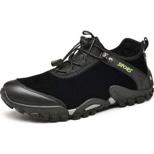 Mens Boots Casual Fashion 2020 Hiking Trekking Shoes Non Slip Elastic Band Breathable Sofe Lightweight Matte Upper New Comfort